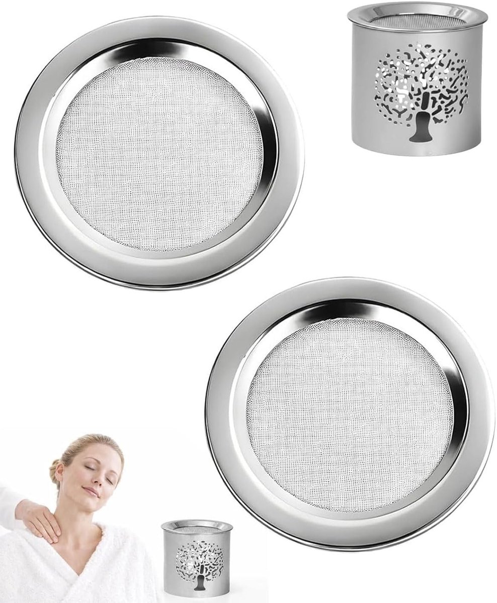 Set van 2 RVS Rookzeef voor Geurbranders en Kooktoestellen, Diameter 10 cm, Perfect voor Roken en Aromatherapie