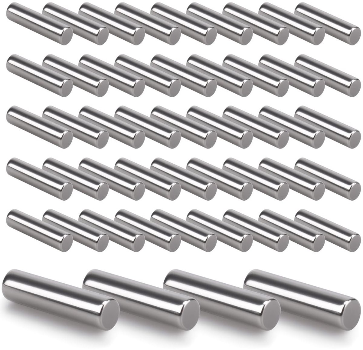 50 Stuks 2mm x 20mm Dowel Pins voor Steun en Bevestiging in Kasten en Rekken, RVS Steunpennen voor Meubels