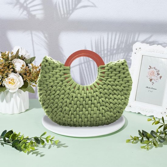 Haakset voor Beginners - Haak Shopping Bag met Houten Handvat, Inclusief Stapsgewijze Video-instructies, Creatieve Haakprojecten en Handwerk Benodigdheden — afbeelding 4