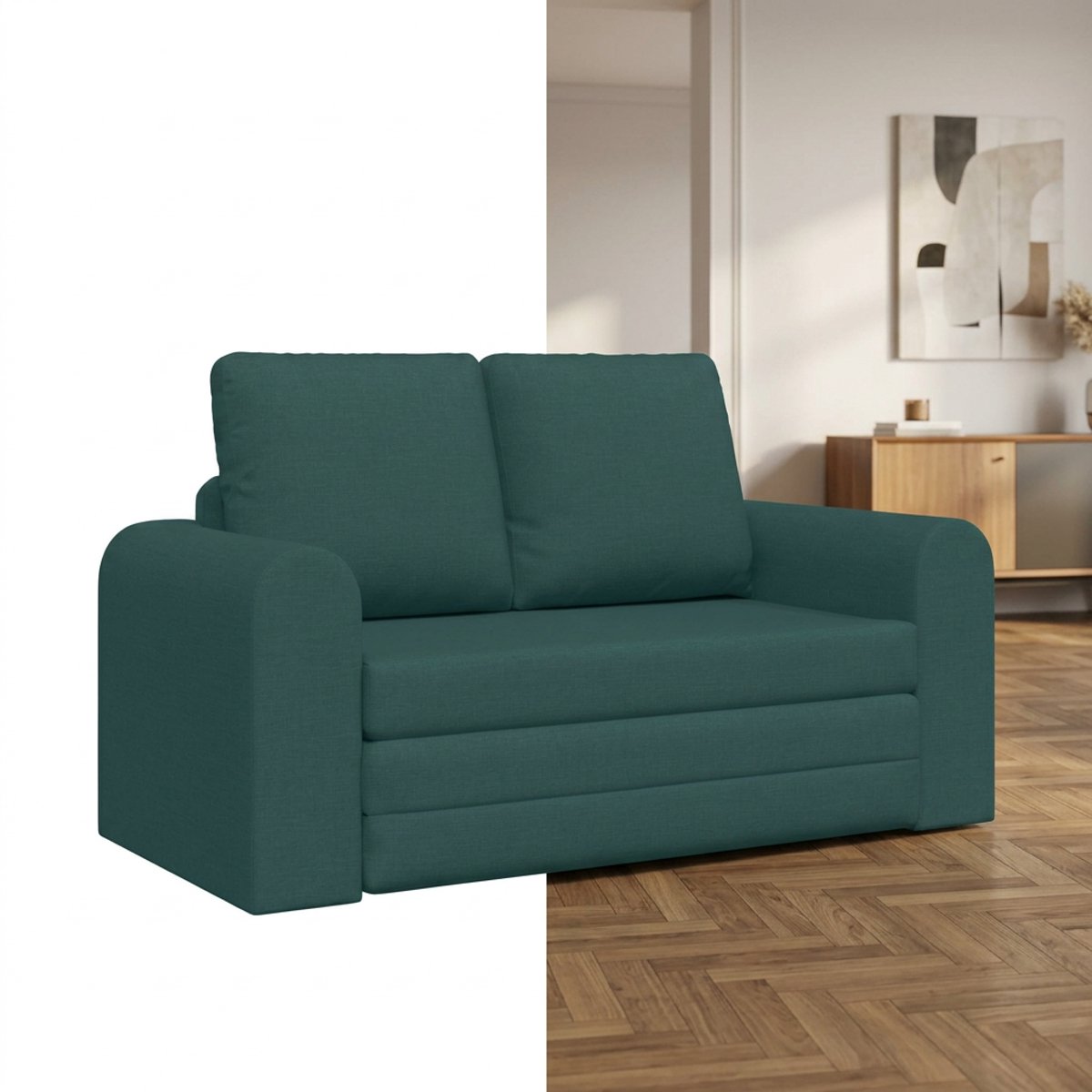 Slaapbank - Uitklapbaar - Slaapstoel - Logeerbed - Zetelbed - Slaapfauteuil - Vouwbed - 2 persoons - Zeer comfortabel - Groen