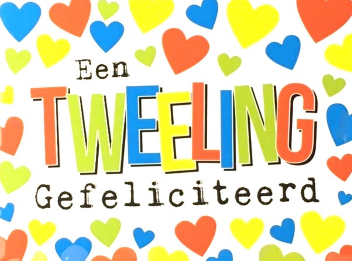 Luxe Wenskaart Tweeling - Geboortekaart - Wenskaarten - Tweelingkaart - Twins - Zwilling - Double - Serie EyeCandy - Artige - Kaart - 1 Stuks - In Folie - Gratis Verzonden - 14,5x10.5cm