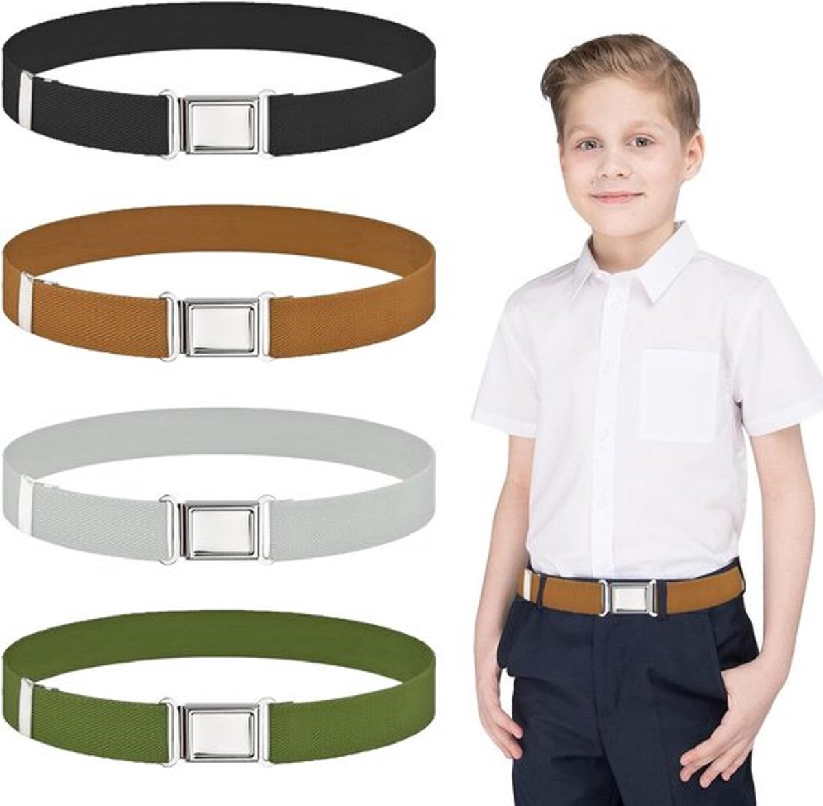 Allecto Plus - Elastische Kinderriem voor Jongens en Meisjes - Verstelbare