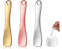 Set van 3 metalen spatels voor cosmetica, beauty applicator voor gezicht en make-up gebruik