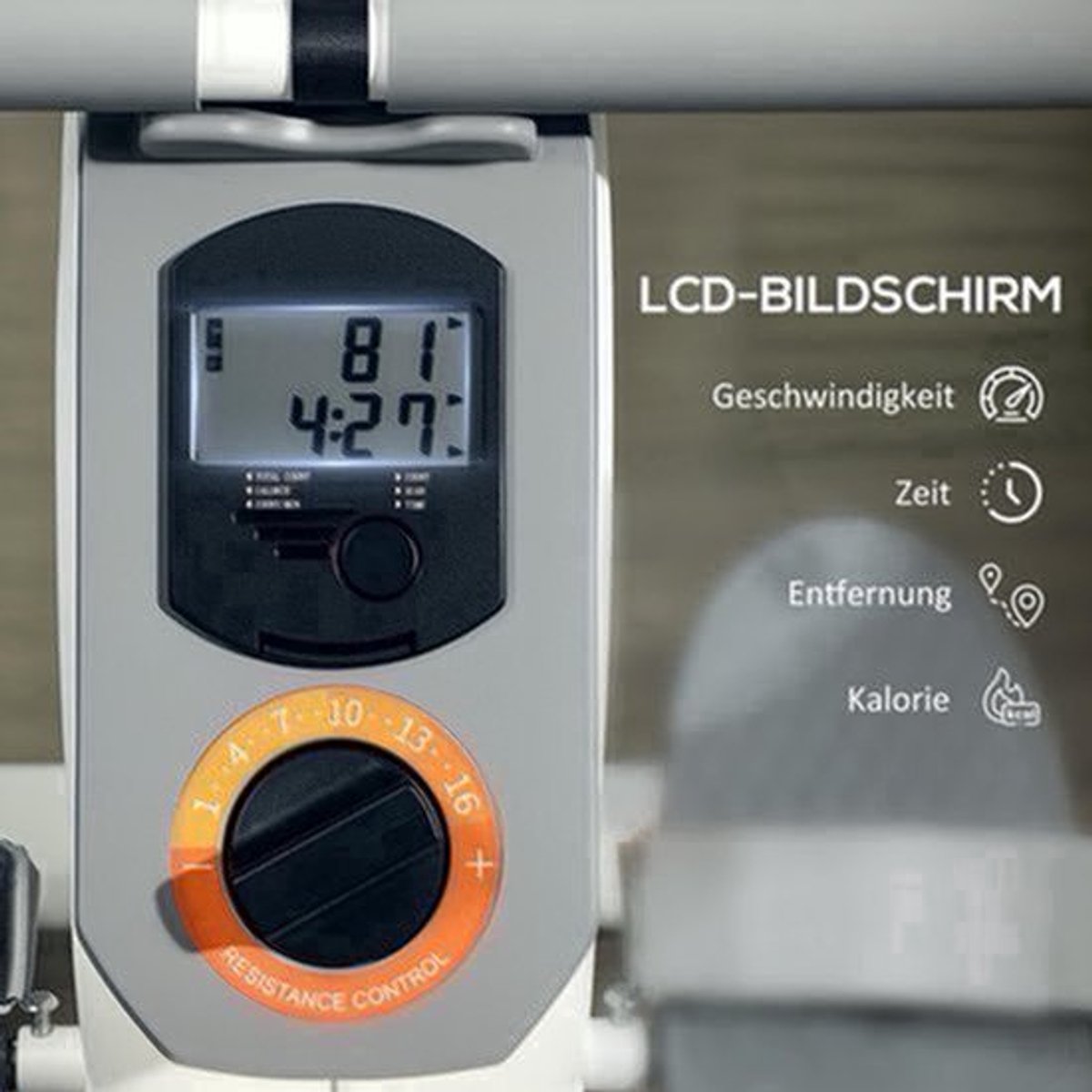 Roeitrainer – Roeimachine – Fitnessapparaat – Indoor Rower – Home Gym – 16 Verstelbare Weerstandsniveaus – LCD Display Met Telefoonhouder – Max. 150 Kg Draagkracht – Compact Design – Wit