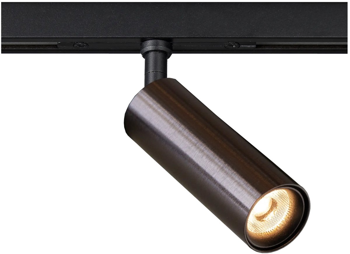 Lopal LED opbouwspot van aluminium in brons, dimbaar en kantelbaar, 2700K warm wit licht, IP20, geïntegreerde LED-module