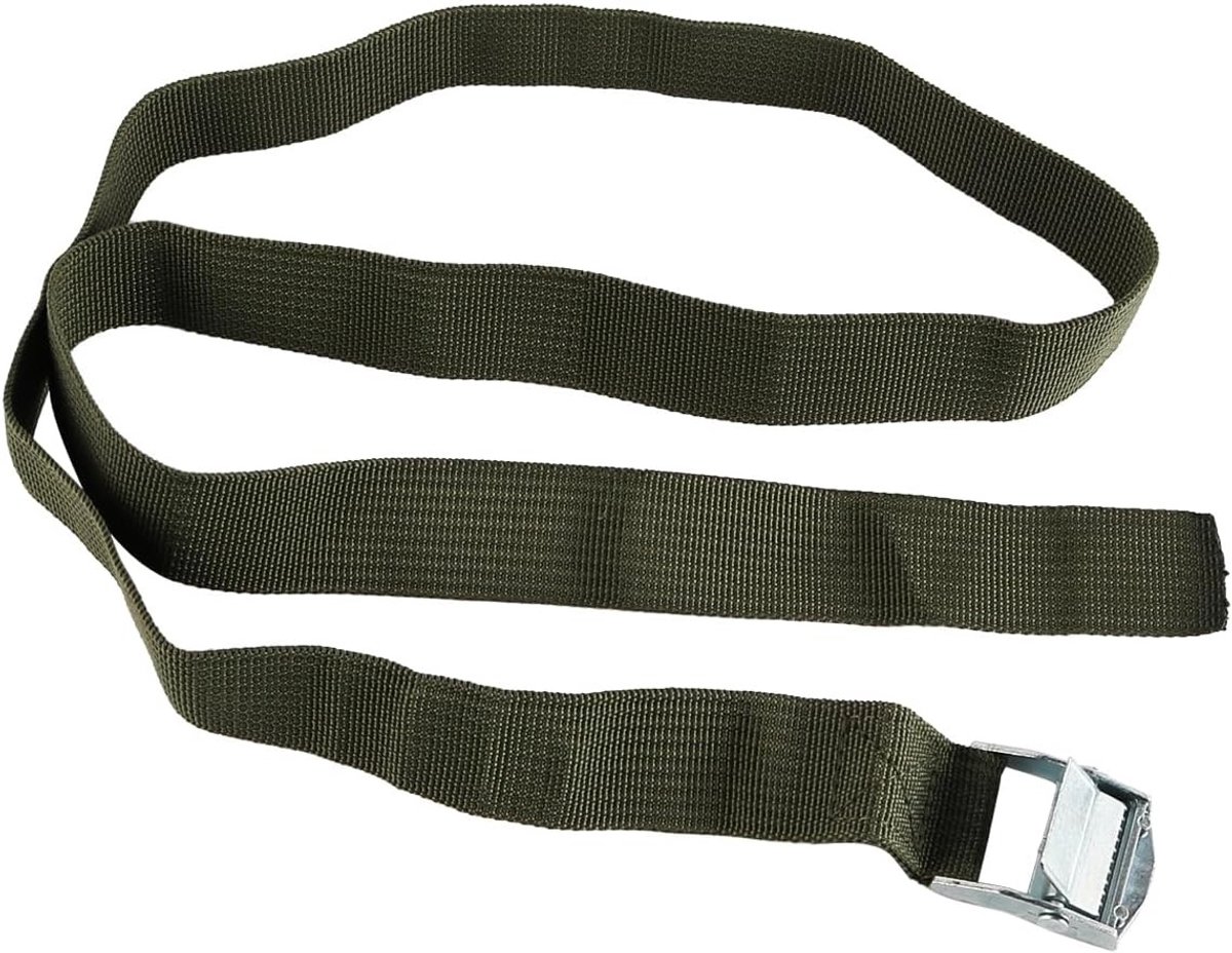 Zware Spanningriemen voor Dakkoffers, Snelle Ontgrendelingsgesp, Roestvrij voor Auto en Fiets, 1 m x 2,5 cm, Groene Kleur, Ideaal voor Transport en Beveiliging