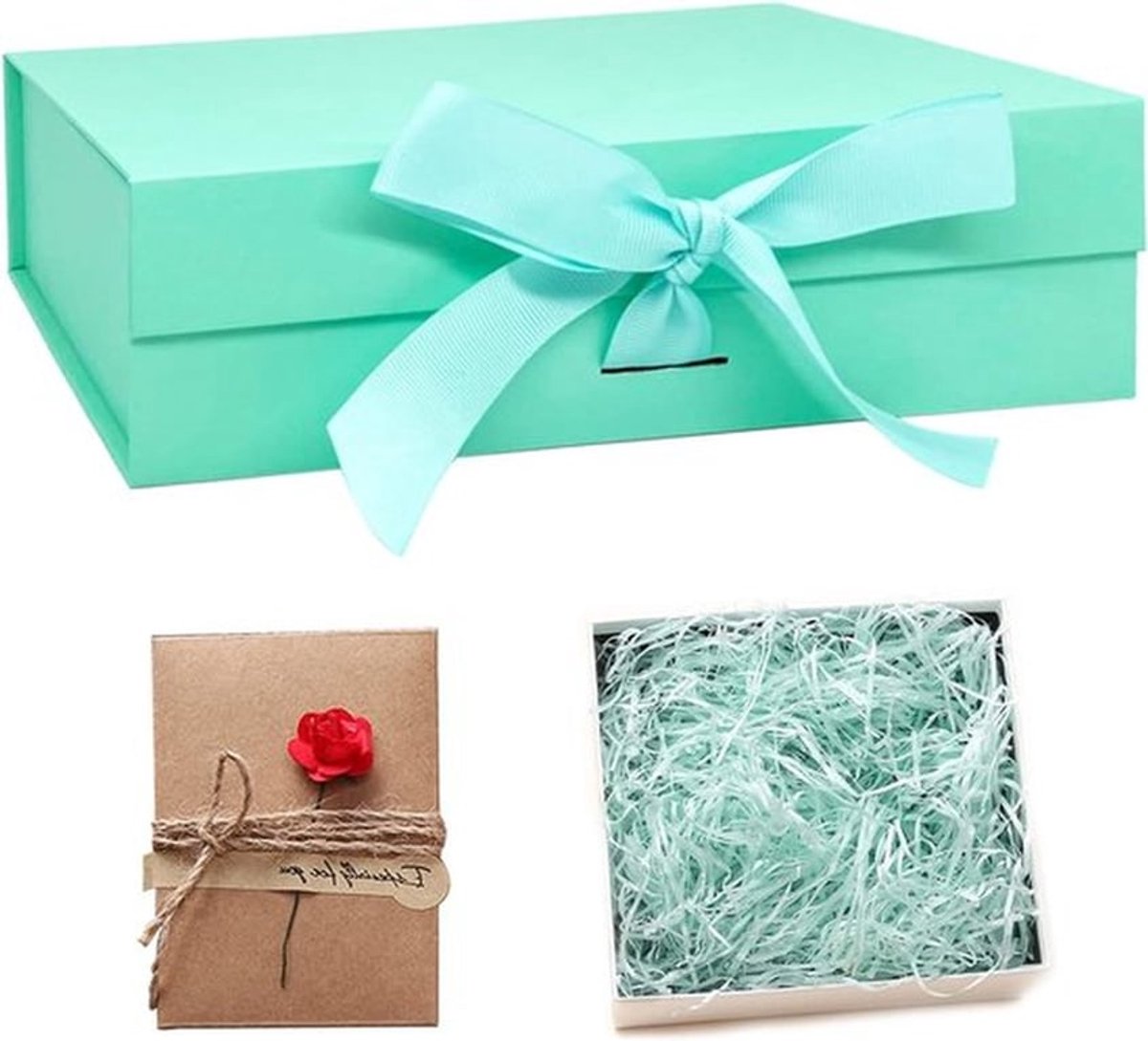 Cadeaubox met Deksel in Groen, Magnetische Geschenken met Lint, Perfect voor Verjaardagen, Bruiloften en Feestdagen