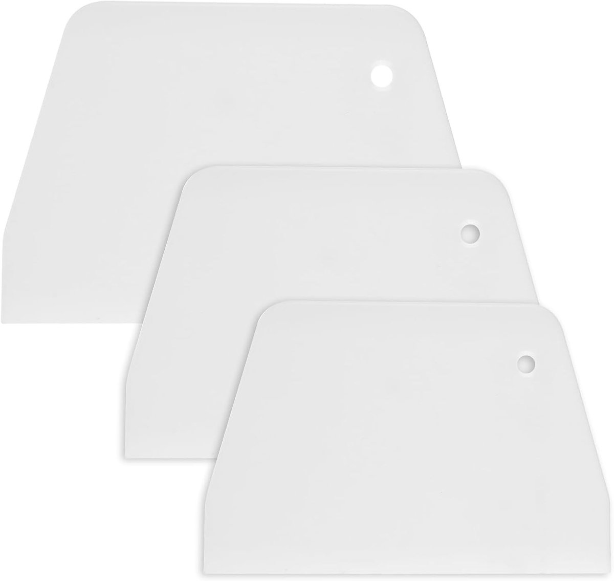 3-delige deegschraper van plastic PP - ideaal voor het snijden van brooddeeg, pizza en taarten - bakaccessoires in 3 verschillende maten