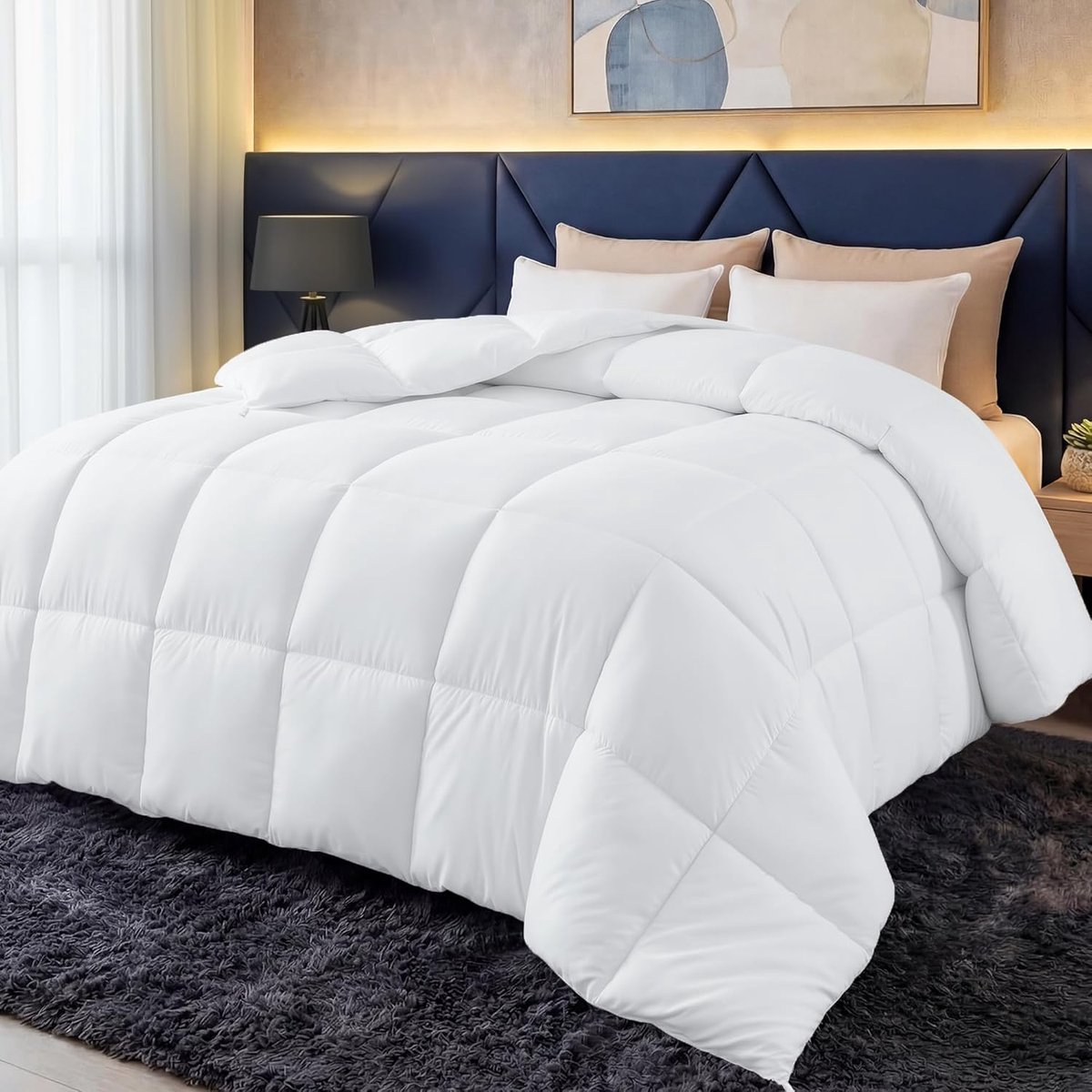 Dekbed 240x260 cm, 280 GSM microvezel, wit