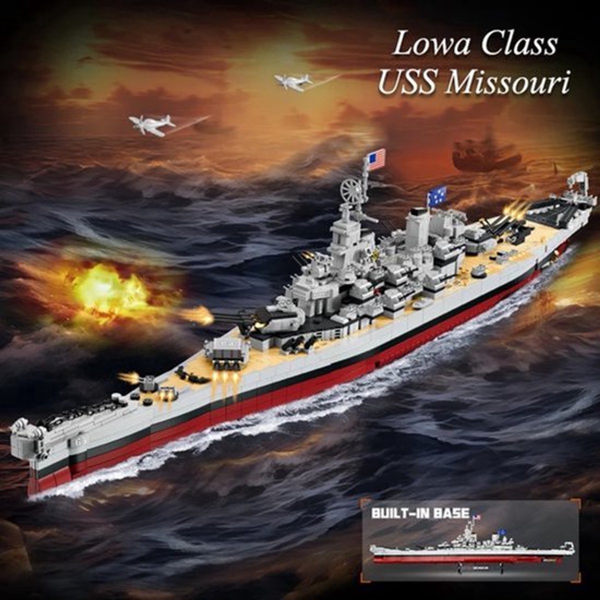 Bouwstenen Slagschip 2277PCS - Militaire Queen Elizabeth Class - ABS Kunststof - Display Model - Volwassenen