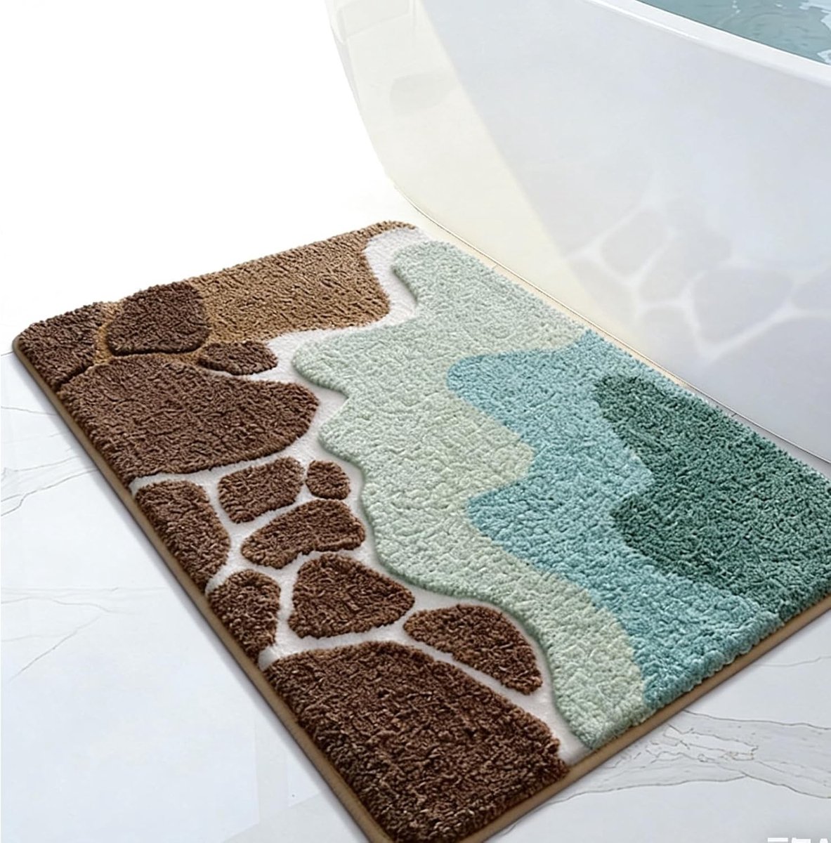 Antislip Badkamertapijt, Wasbare Microvezel Badmat voor Badkamer en Wastafel, 40 x 60 cm, Groen