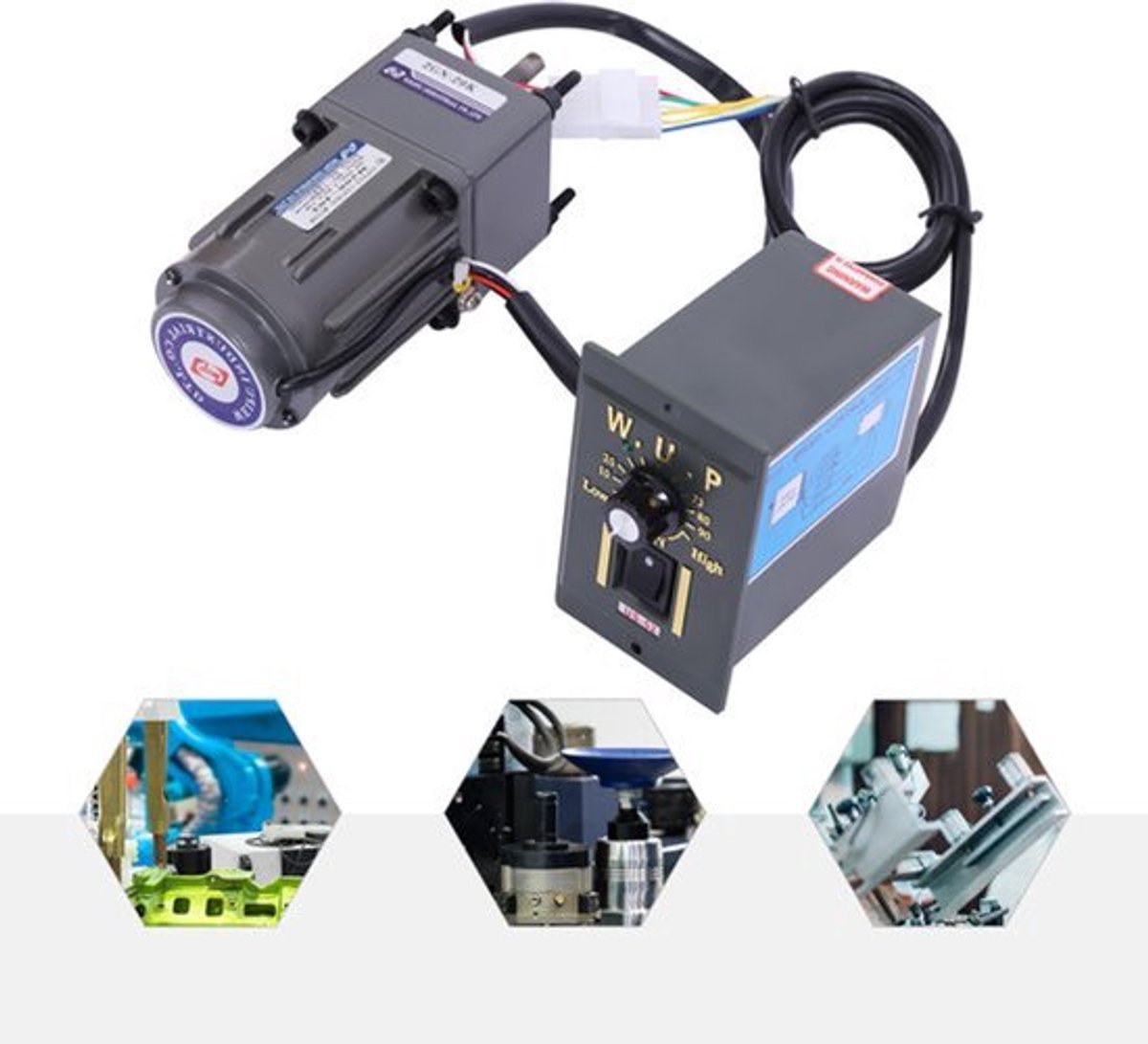Snelheidsregelaar Reductiemotor - 220 V 6 W - 1400 tpm - Aluminiumlegering - Zwart - Voor Precisie Motorregeling