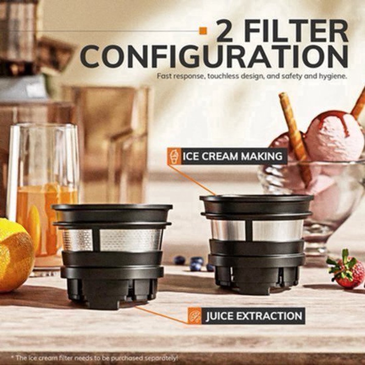 Slow Juicer - Sapcentrifuge - Cold Press - Kitchen - voor Groenten en Fruit - Grote Vulopening - 60RPM - 3 Snelheden - 1200 Watt - Stainless Steel Sieve - Automatische Pulpuitstoot - Koude Pers - Makkelijk te Reinigen - Parelwit