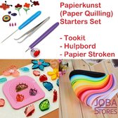 Papierkunst "JobaStores®" (Paper Quilling) Starters Set (Toolkit, Hulpbord & Stroken)