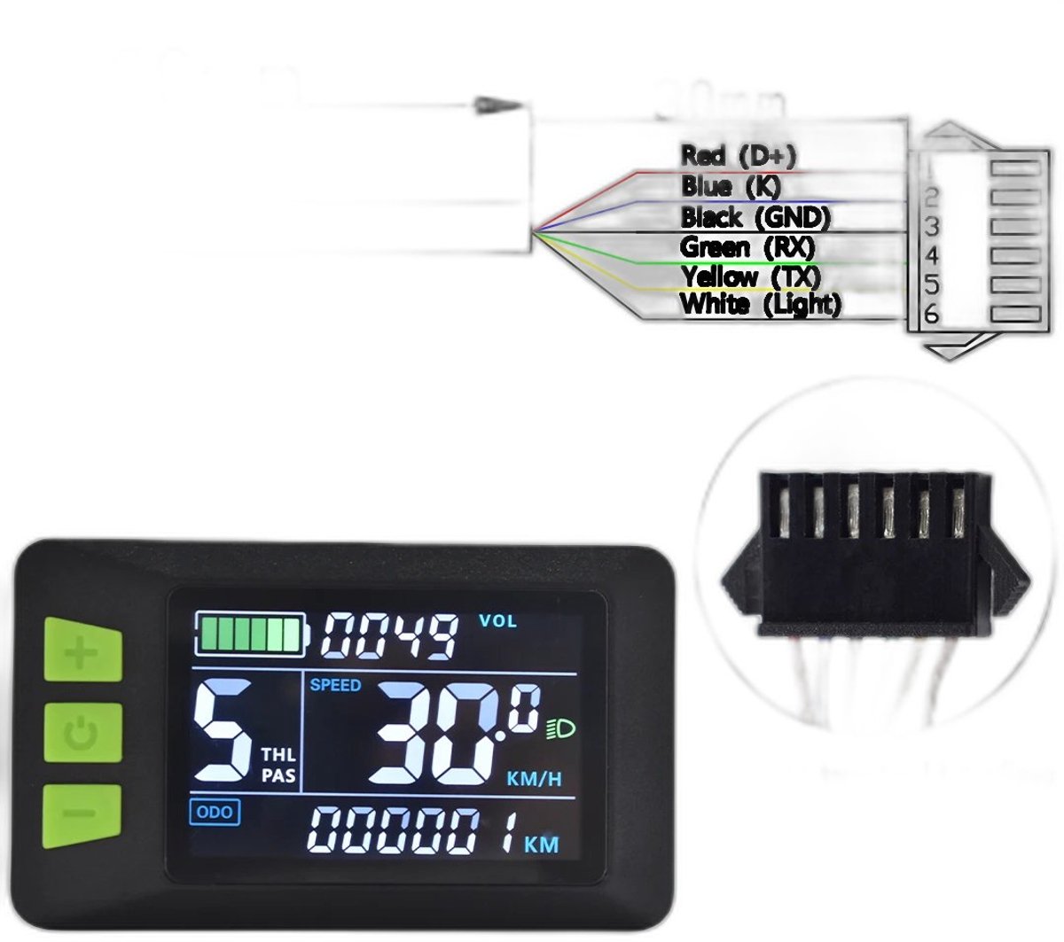 Currero Fatbike Scherm - LCD Display - Schermpje - E-Bike Accessoires - Elektrische Fiets - Dashboard - Snelheidsmeter - Kinderen & Volwassenen