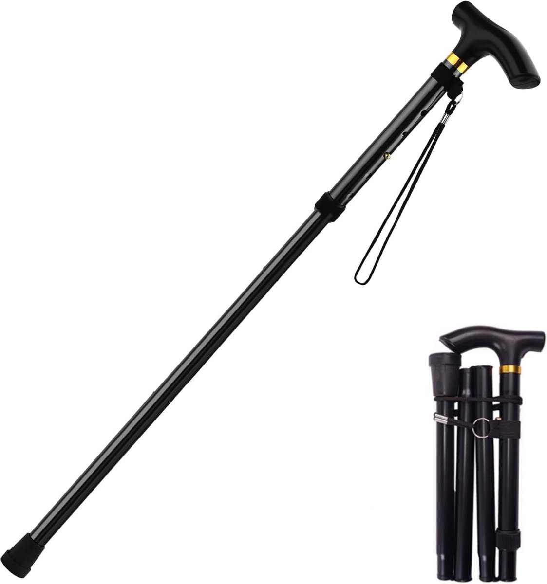 Wandelstok - Verstelbare - opvouwbare wandelstok - draagbare - lichtgewicht - 83 - 93 cm -Anti slip - Stevig - Trekking - Loopstok - Hiking Stokken - Ideaal voor wandelen, trekking en reizen