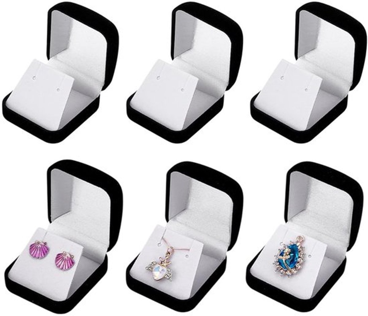 Dailygoods- Sieradenbox 6 Stuks - Fluwelen Cadeaudoos - Geschenkdoos met Deksel