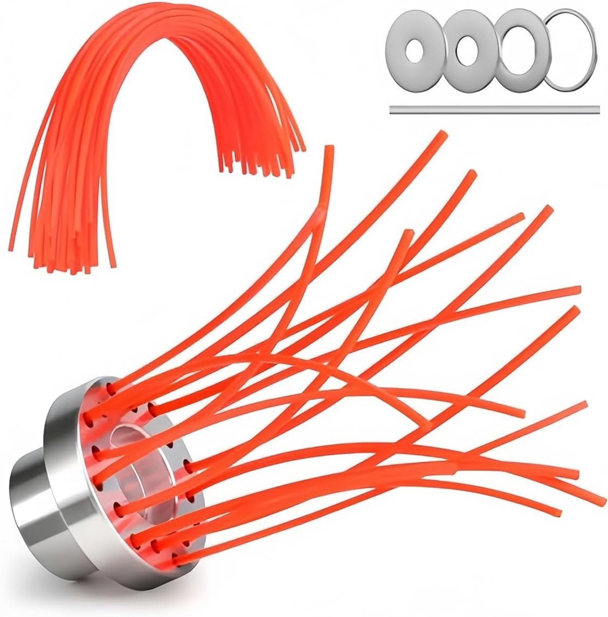 Efficiënte Onkruidborstel voor Bosmaaier met 42 Nylon Draden, Flexibele Aluminium Verbinding en Adapter voor Grastrimmers