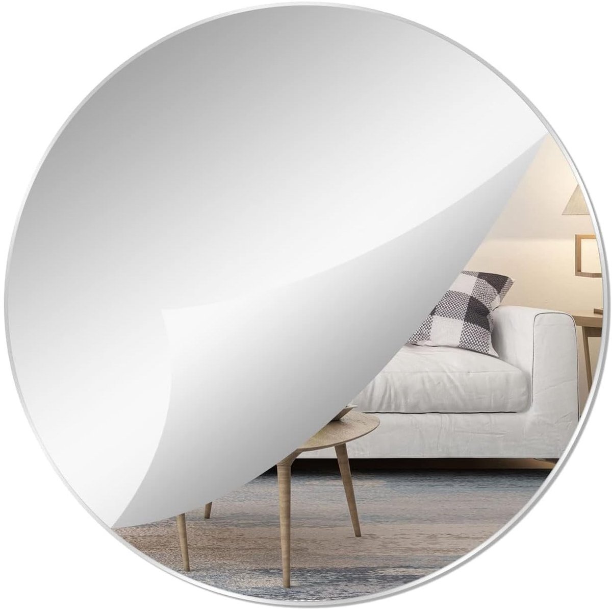 Ronde Zelfklevende Spiegel van 30 cm, Frameloze Glazen Wandspiegel voor Slaapkamer en Woonkamer, Decoratieve Spiegel voor DIY Projecten en Interieurstyling