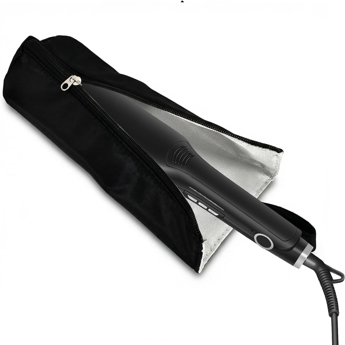 Hittebestendige Tas voor Steilapparaat, Beschermhoes voor Föhn en Stylingtools, Ideaal voor Reizen (Zwart)