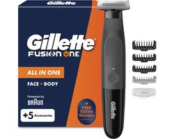Gillette Fusion One - Trimmer with One Blade - Hybride Baardtrimmer & Scheerapparaat + 5 hulpmiddelen en accessoires