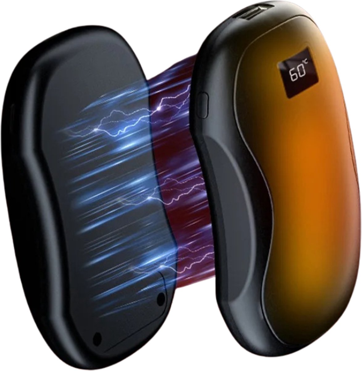 G&G handwarmers - Handwarmer - Handverwarmer - Oplaadbaar - Herbruikbaar - Warme handen - 3 Warmtestanden - Tot 12,5 uur - Zwart
