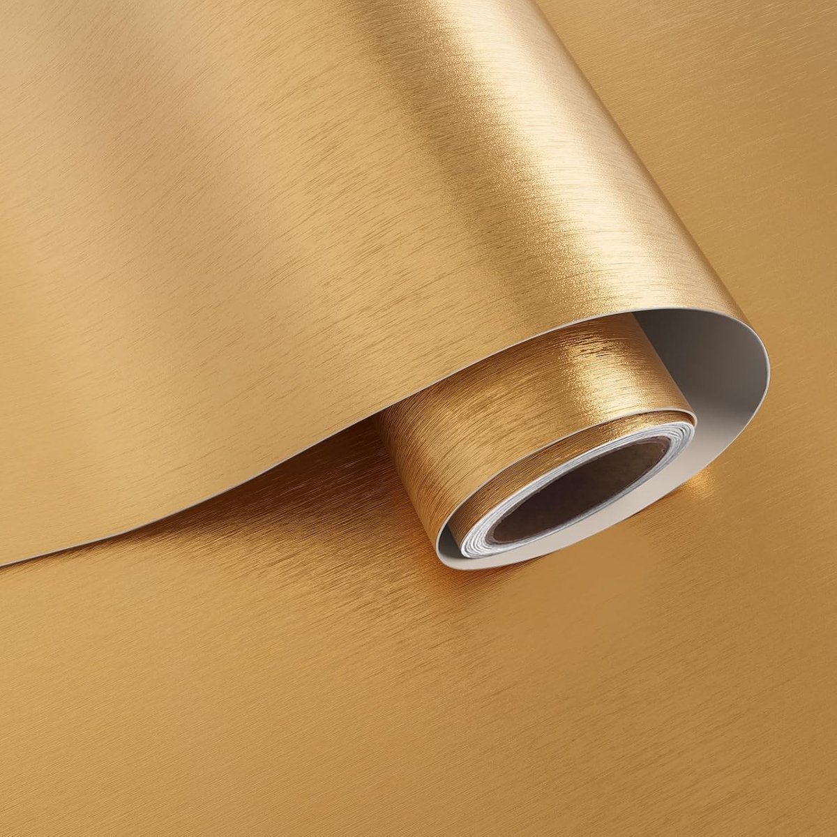 Dikke Gevoerde Gouden Metallic Behangrol 40cmx200cm voor Woonkamer, Badkamer en Keuken - Plakplastic voor Werkbladen, Meubels en Koelkasten
