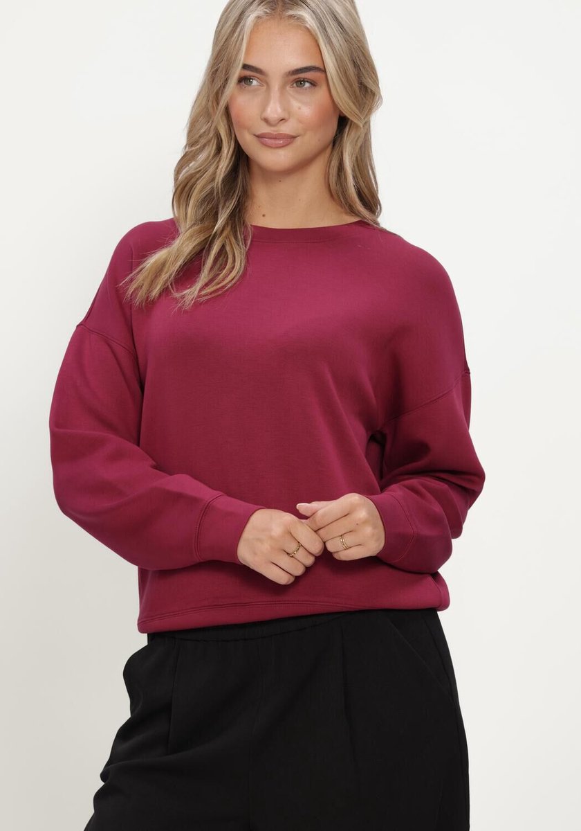 MSCH Copenhagen Mschima Q Sweatshirt Truien & vesten Dames - Sweater - Hoodie - Vest- Bordeaux - Maat S/M