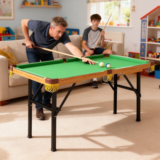 SPORTNOW Pool Table MDF, Polyester 120L x 63B x 73,5H cm Groen — afbeelding 2