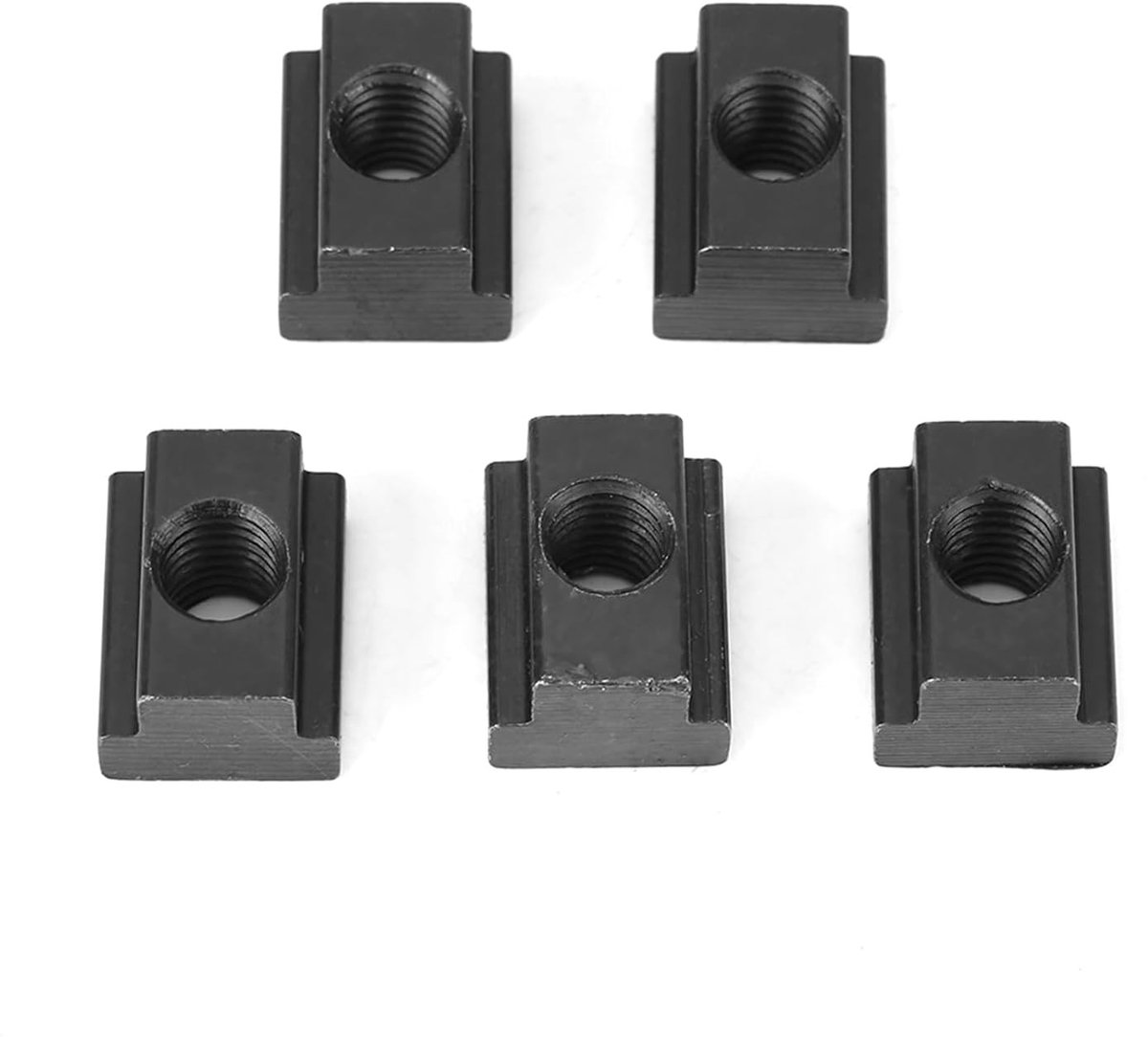 5 Stuks T Nuts met Zwarte Oxide Afwerking voor T-Groove Rail en Machine Tafels, Geschikt voor M10 Schroeven en T-Sloten
