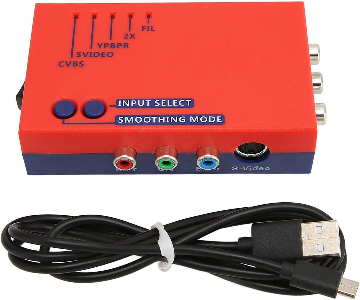 AV naar HDMI Converter, 480P Retro Game Adapter voor PS2 en N64, Verbeterde Beeldkwaliteit en 2X Lines Multiplier