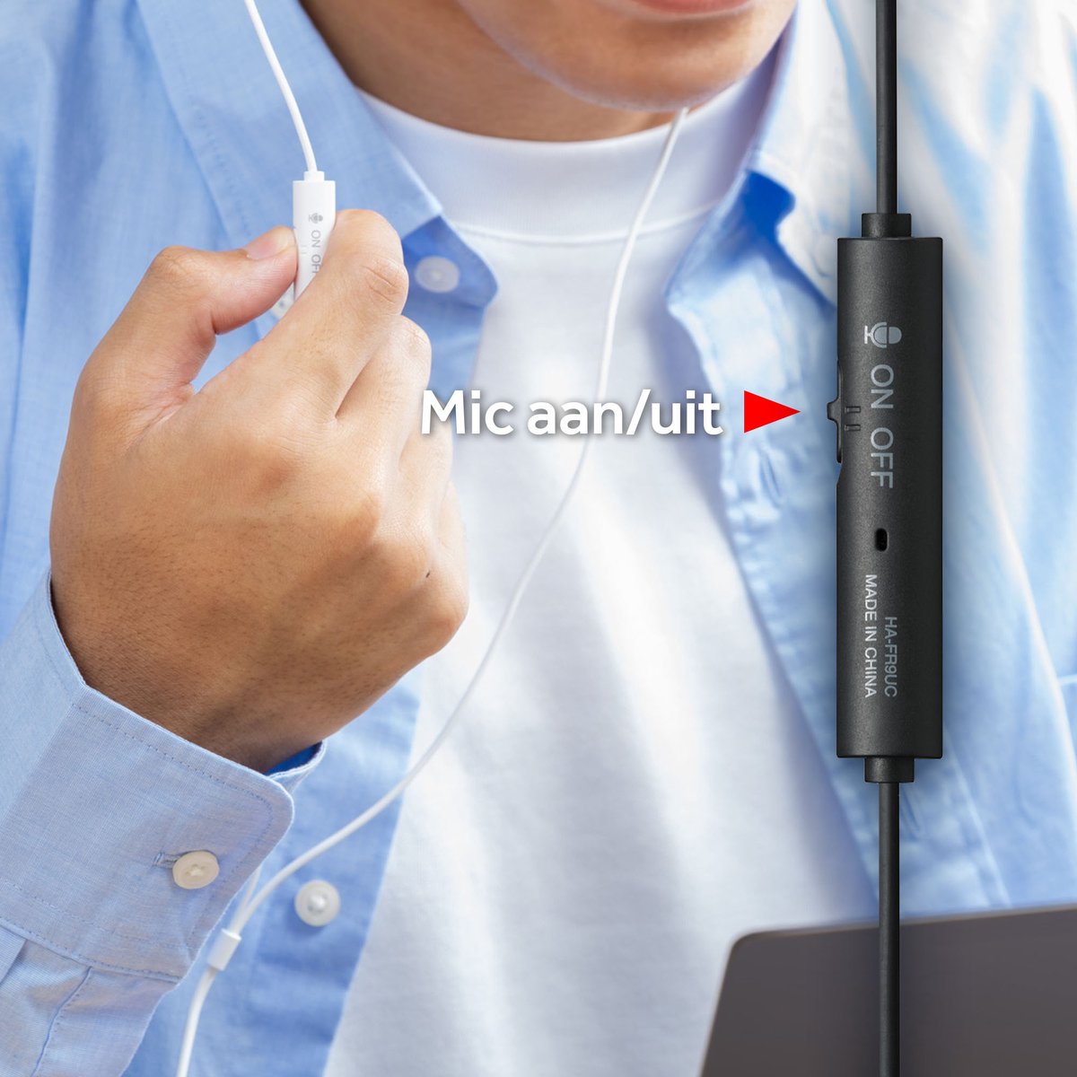 JVC HA-FR17UC - In-Ear USB-C Stereo Headset + Remote - Zwart thumbnail 3
