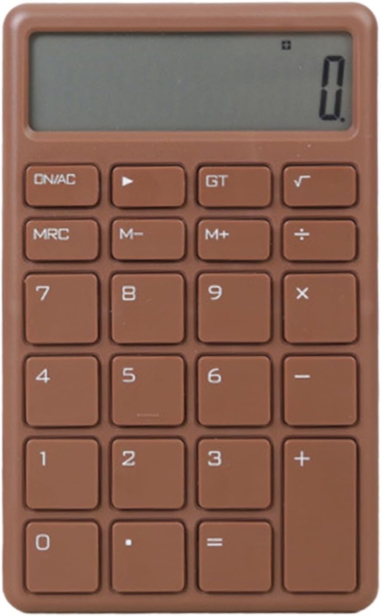 Rekenmachine - met LCD-scherm - Draagbaar - Stil - Bruin - 1 pak