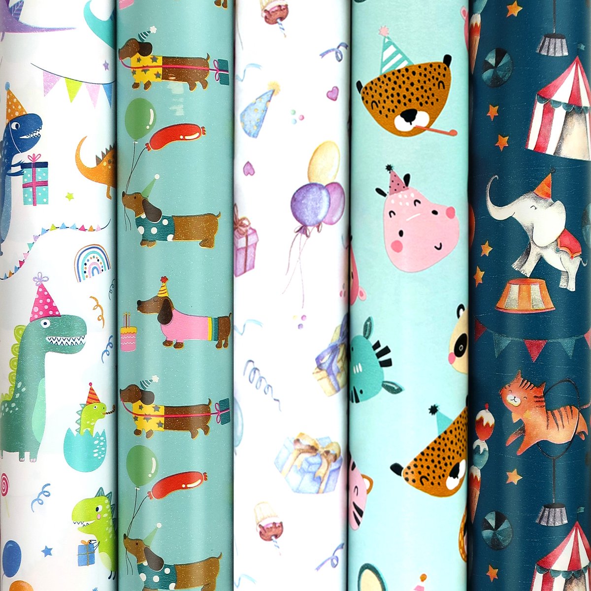 Kids FSC Cadeaupapier – 5 rollen – 70 cm × 2 m – Gladde coating: 70/80