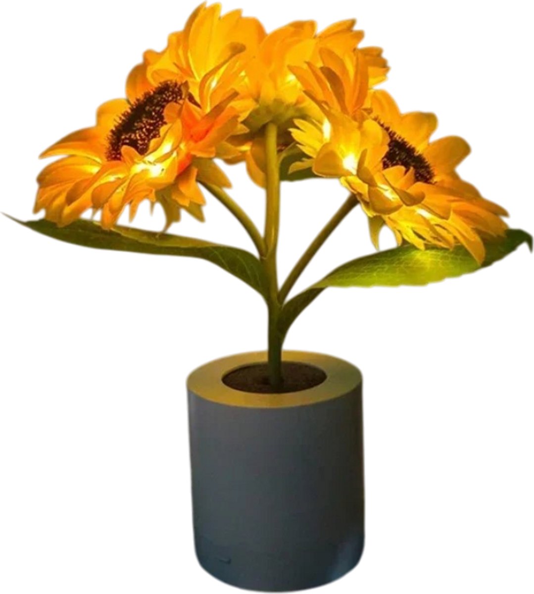 3x LED Nachtlampje met Zonnebloemdesign – Oplaadbare Nachtverlichting, Binnenverlichting, Tafellamp & Decoratief Nachtkastlampje voor Slaapkamer