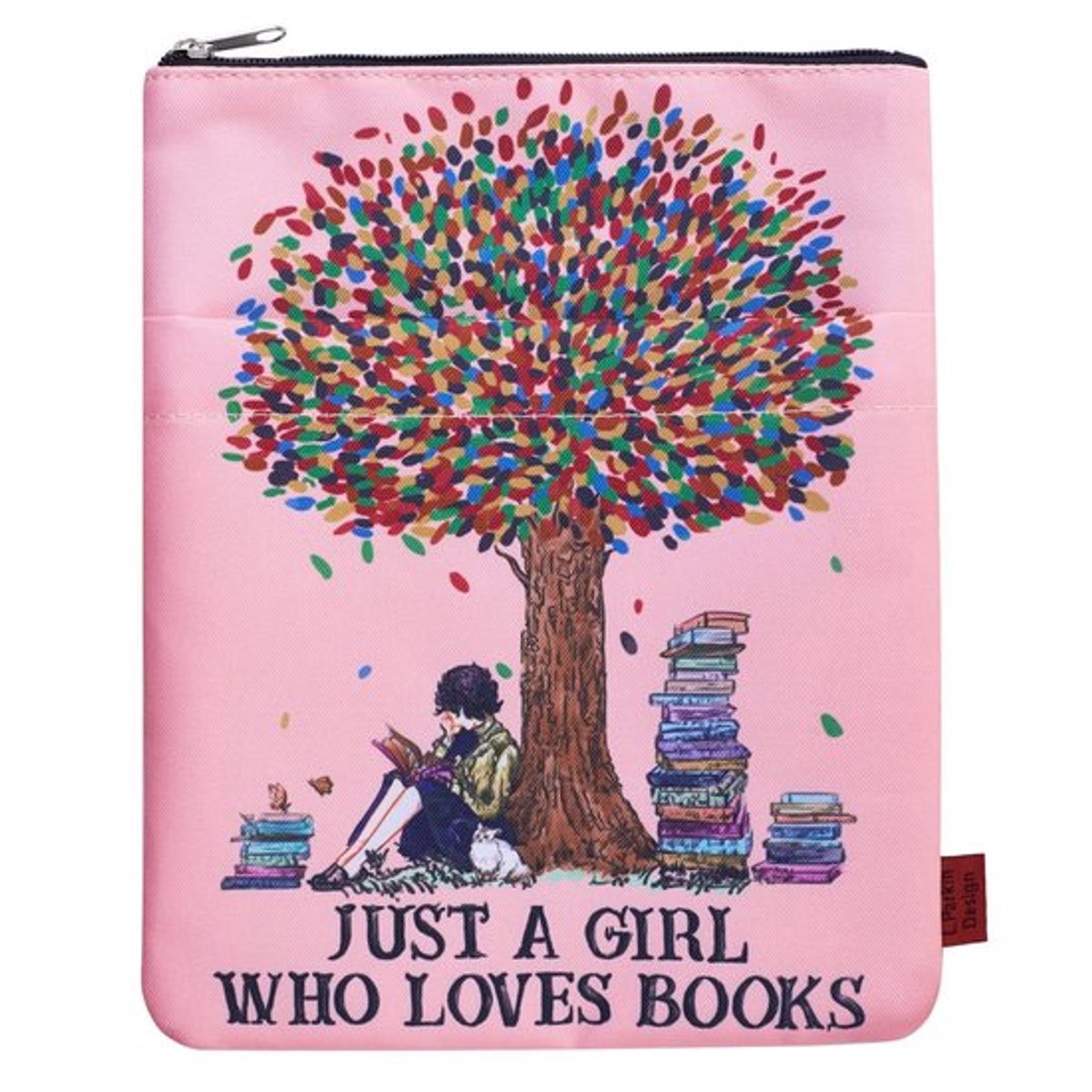 Dailygoods - Just A Girl Who Loves Books - Boekomslag - Wasbare stof - 28 x 21,6 cm