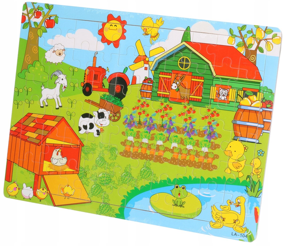 Houten Boerderij Puzzel - 60 Stukken