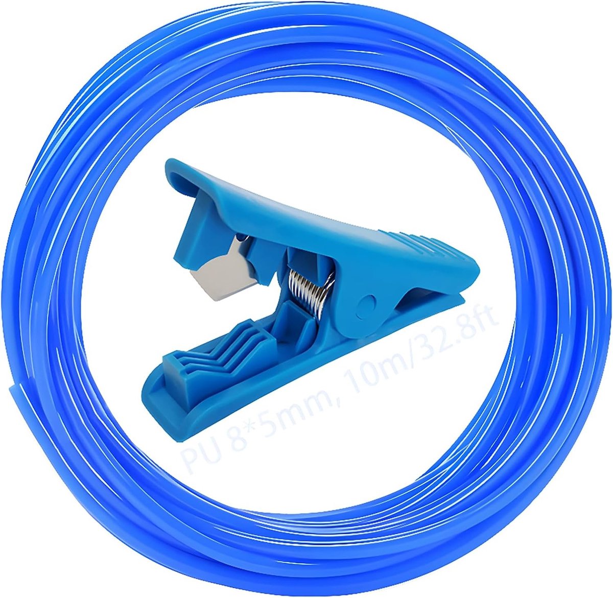 Pneumatische Slang 10M, OD 8mm x ID 5mm met Blauw Buis Snijder, Luchtcompressor Slang voor Gasoverdracht en Persluchttoepassingen