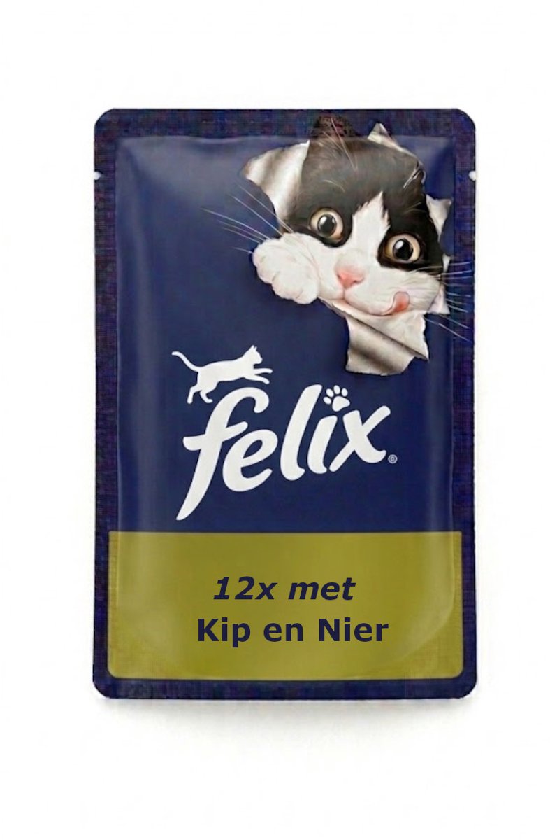 Felix Dubbel Zo Lekker Kip en Nier in Gelei - Monopack - 12x85g