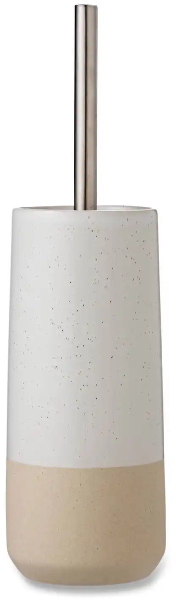Blokker - Toiletborstel met Houder - Moderne Toiletborstel - Keramische Houder - Keramische Wc-borstel - Wc-borstel - Vrijstaande Toiletborstel - Ø 10,5 x 35,5 cm