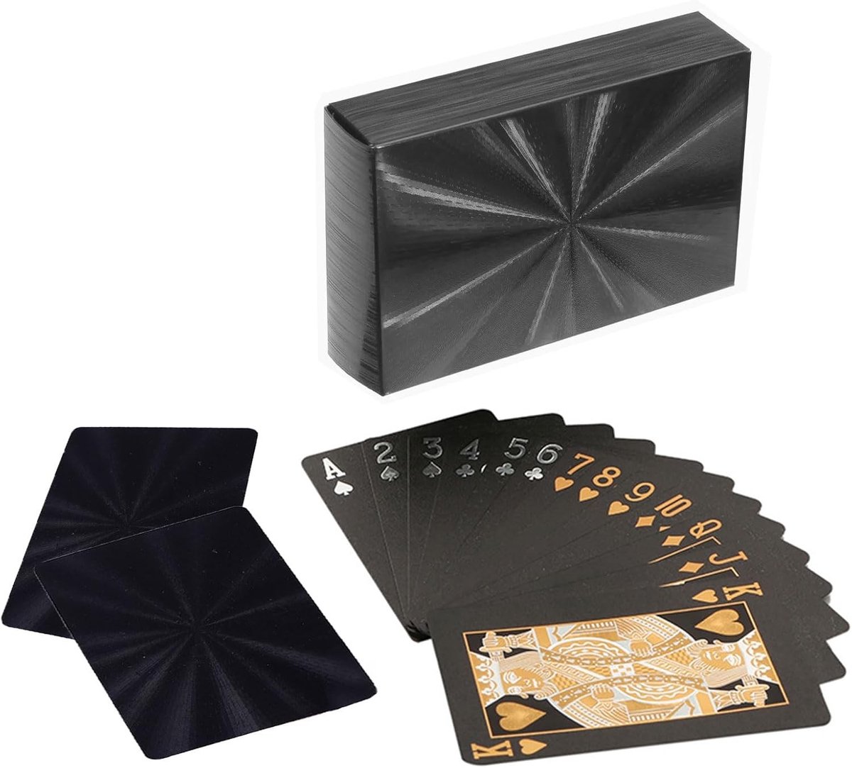 Professionele Pokerkaarten - Zwart - 5,7 x 8,7 cm - Waterdichte Plastic Speelkaarten - Voor Poker en Tafelspellen