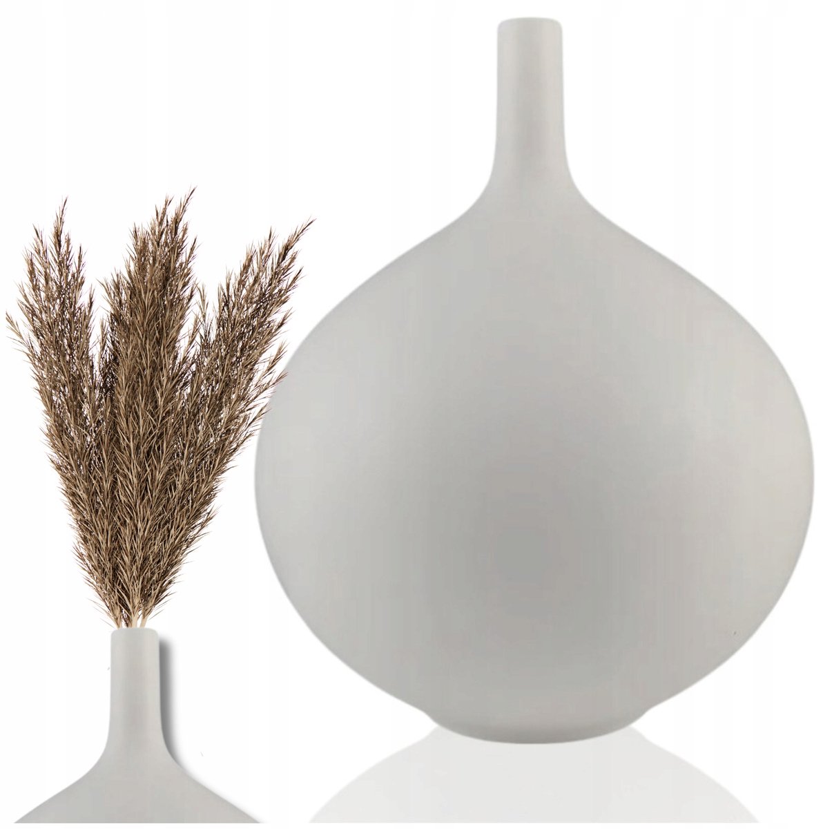 Witte Keramiek Vaas 24cm - Boho & Minimalistische Decoratief
