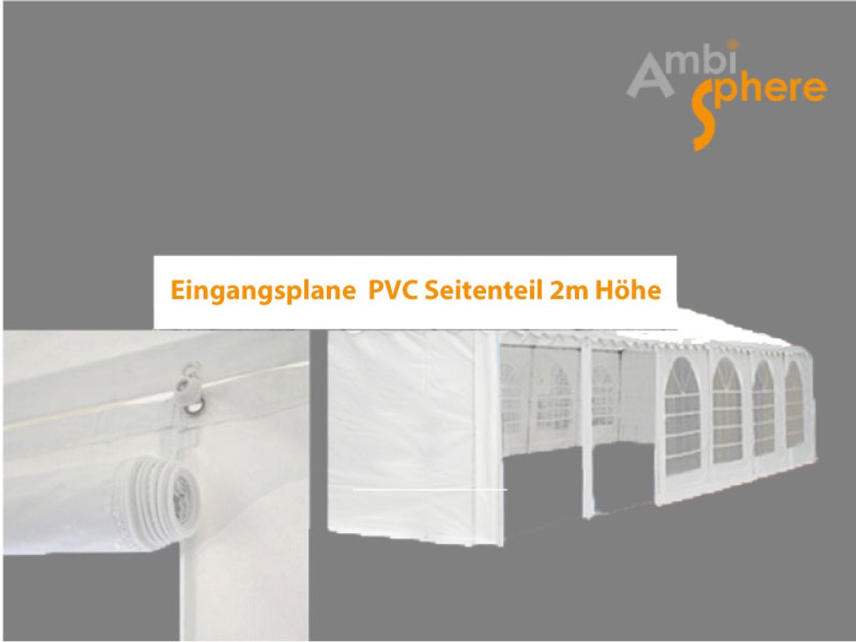 Partytent eindwand 4 meter | Met ritsen | PVC
