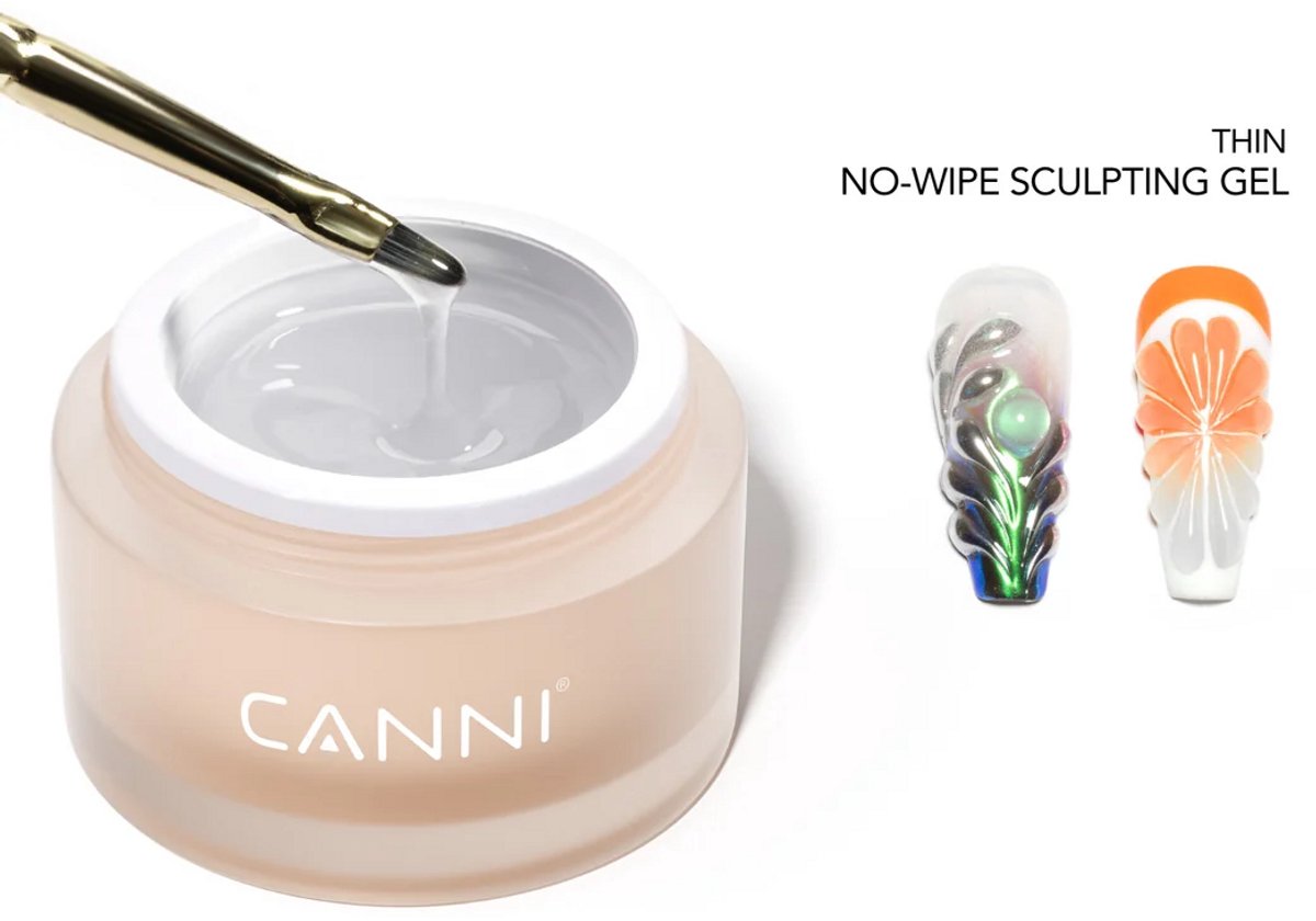 Canni UV Gellak Thin No-Wipe Decoratie Gel - 10 gram - Zonder Kwastje - Gellak Kleuren - Canni Gellak - Gellak Nagellak