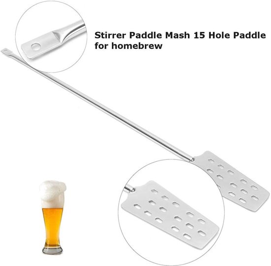 RVS Bier Mixer en Wijn Menglepel - Roestvrijstalen Paddle voor Thuisbrouwerij en Baraccessoires — afbeelding 4