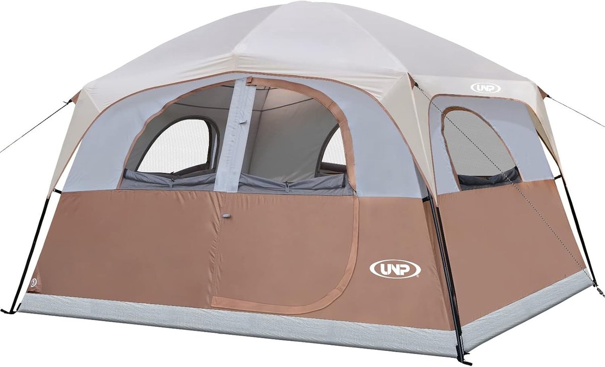 2 persoons slaapzak - Khaki - 305 x 274 x 198 cm - Waterdichte Dubbellaagse Familietent - Voor 6 Personen