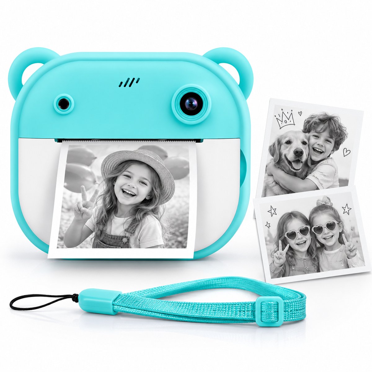Delmark Kindercamera K1 met Instant Print - 2-inch Scherm - 1080P Video - Thermisch Printen - Groen
