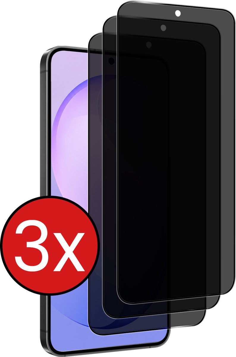 Screenprotector - 3 Stuks - Geschikt voor Samsung Galaxy S26 FE - Privacy Filter - Beschermglas - Gehard Glas - Tempered Glass - Screen Protector