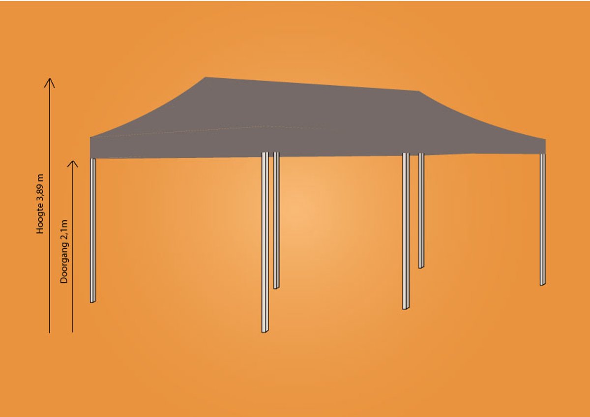 Ambisphere - Plooitent 4x8 - Vouwtent 4x8 - Easy Up 4x8 - ALU - Kleur: ZAND
