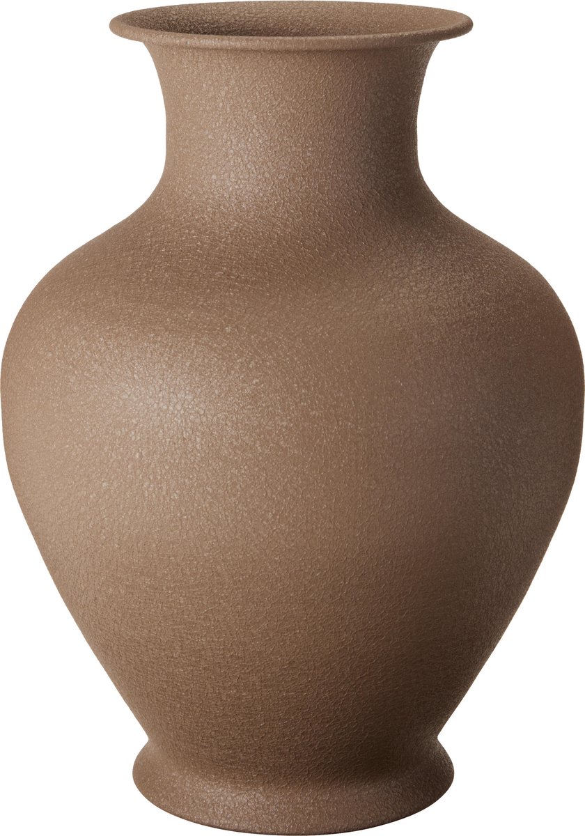 Vaas-metaal-licht glimmend bruin-31 cm hoog